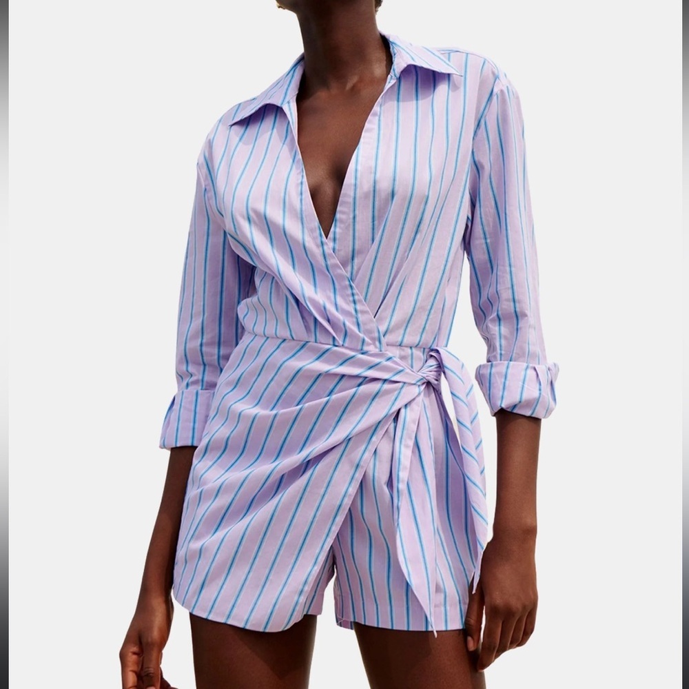 Saylor Kailia Romper In Cotton Candy Stripe
